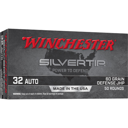 Winchester .32 ACP W32AST Silvertip Jacketed Hollow Point JHP 60 Grain