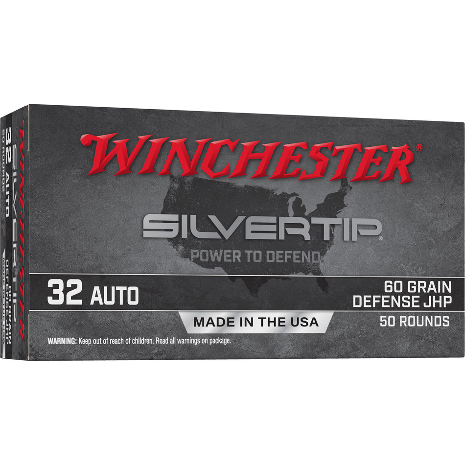 Winchester .32 ACP W32AST Silvertip Jacketed Hollow Point JHP 60 Grain