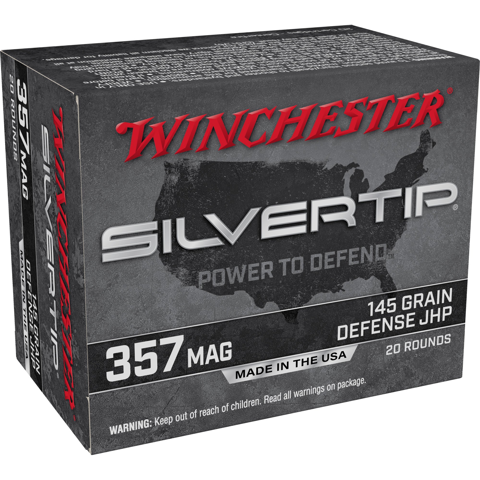 Winchester .357 Magnum W357ST Silvertip Silvertip Jacket Hollow Point 145 Grain