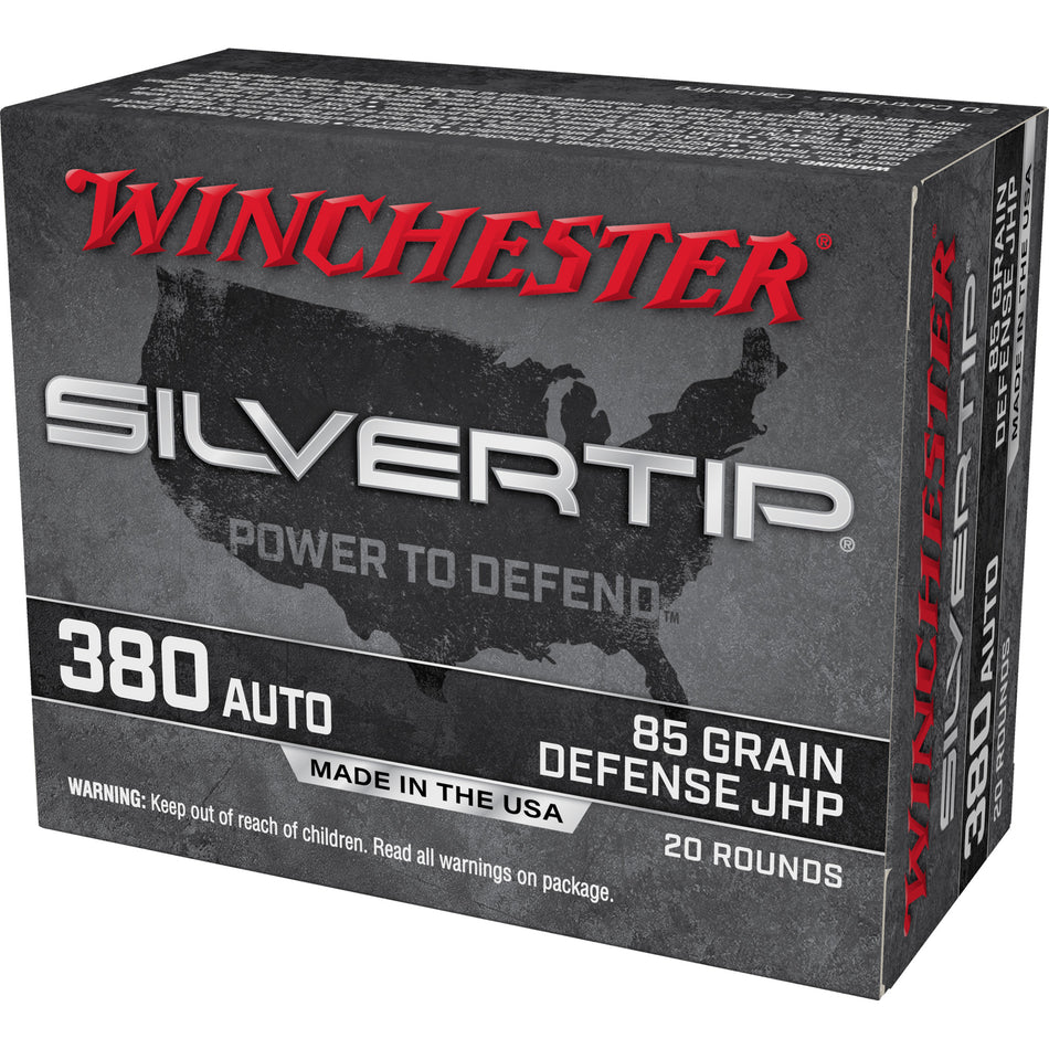 Winchester .380 ACP/Auto W380ST Silvertip Defense Silvertip Jacket Hollow Point 85 Grain
