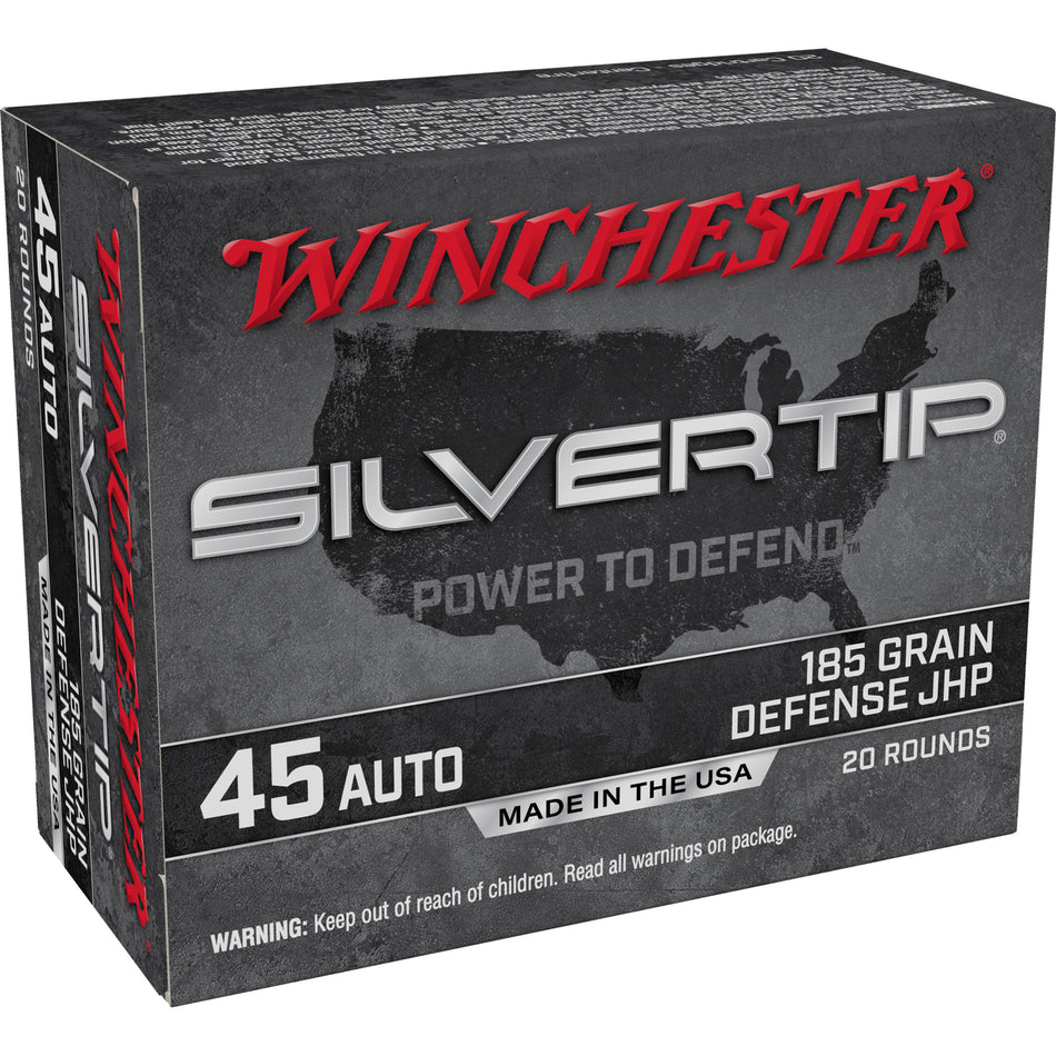 Winchester .45 ACP/Auto W45AST Silvertip Silvertip Jacket Hollow Point 185 Grain
