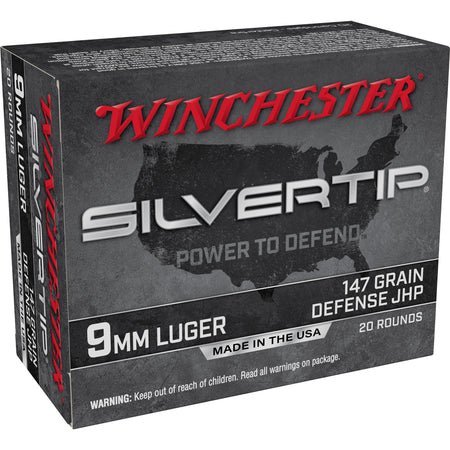Winchester 9mm Luger/Parabellum W9MMST2 Silvertip Defense Silvertip Jacket Hollow Point 147 Grain