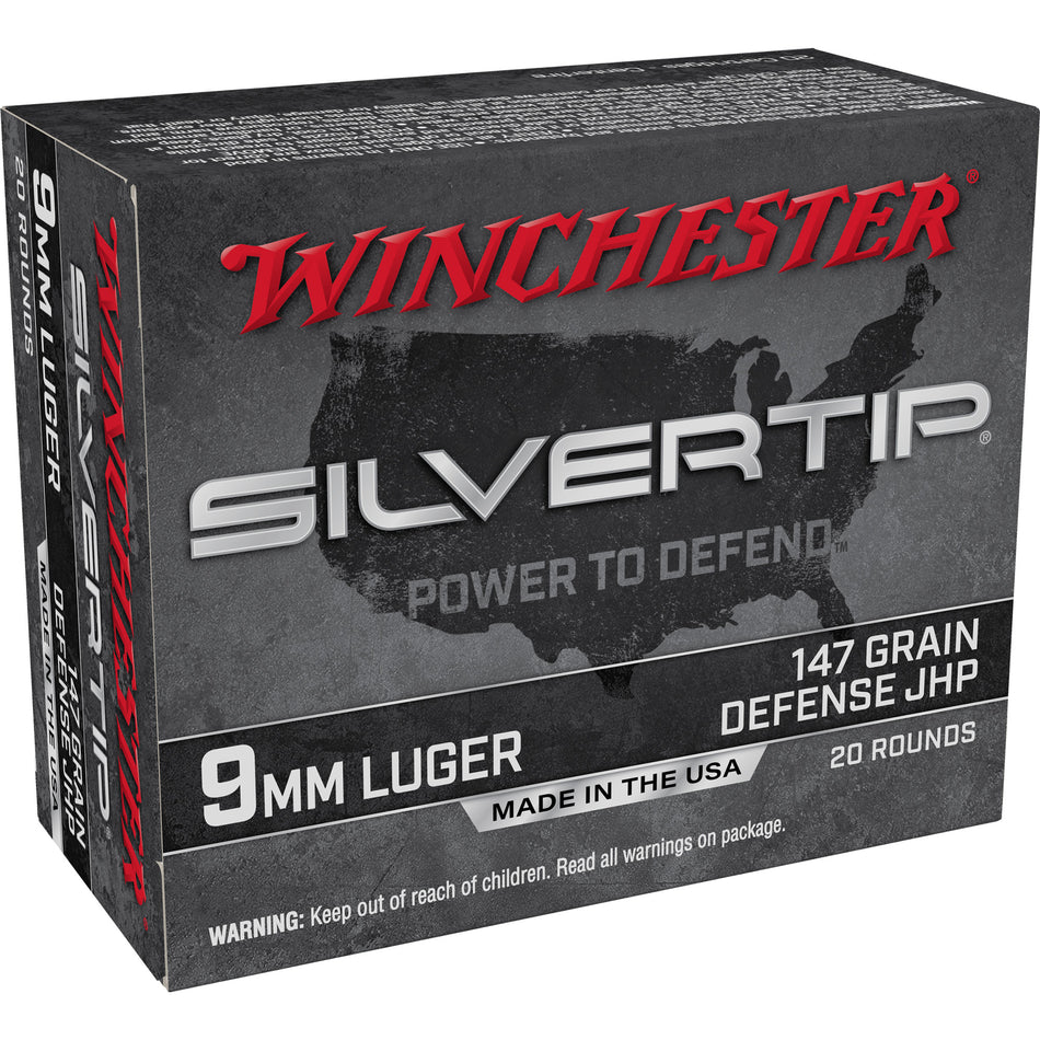 Winchester 9mm Luger/Parabellum W9MMST2 Silvertip Defense Silvertip Jacket Hollow Point 147 Grain