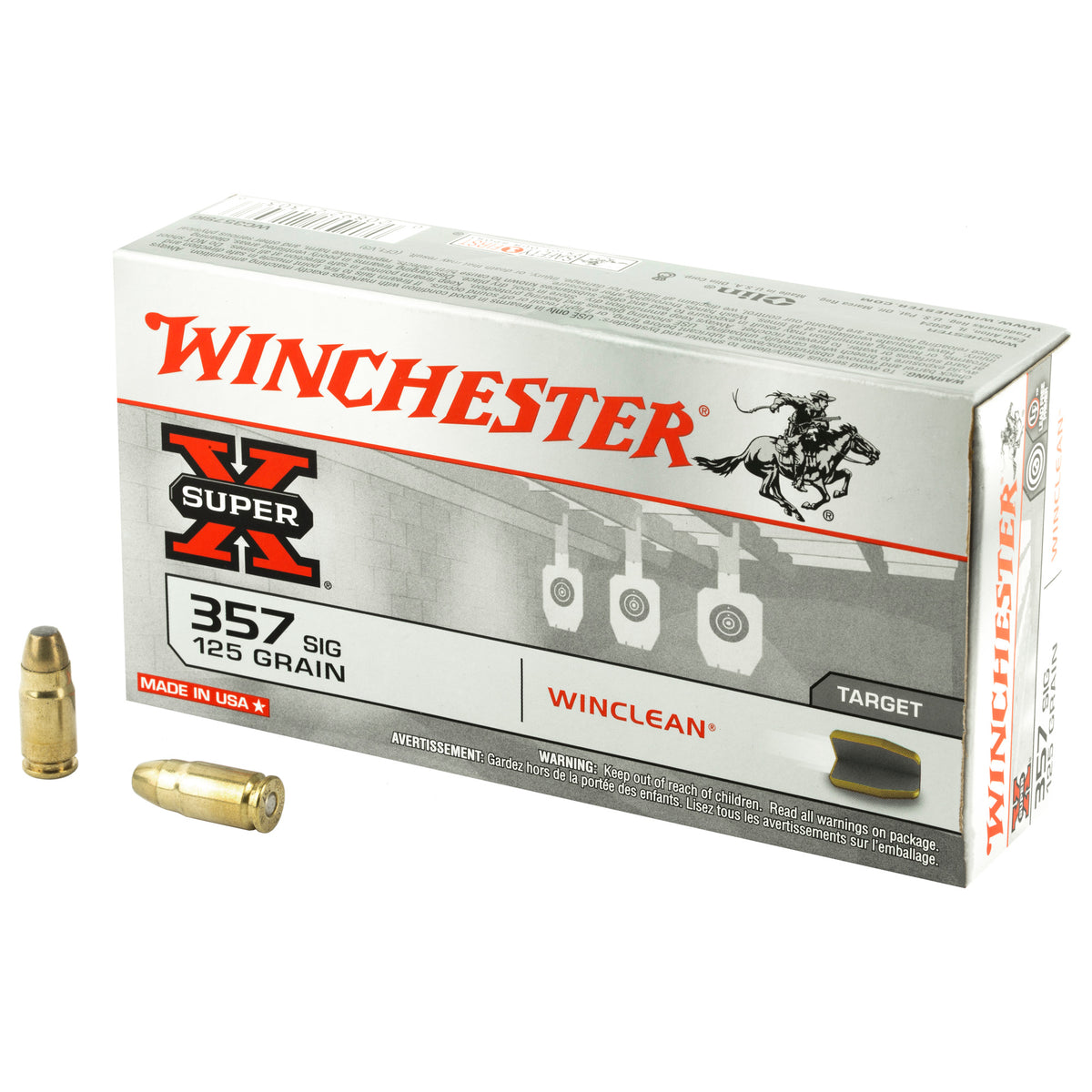 Winchester .357 Sig WC357SIG Super-X WinClean Winclean Brass Enclosed Base 125 Grain