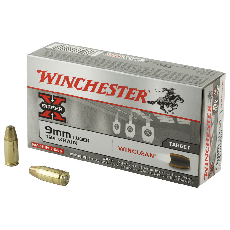 Winchester 9mm Luger/Parabellum WC92 Super X LEAD-FREE Winclean Brass Enclosed Base 124 Grain