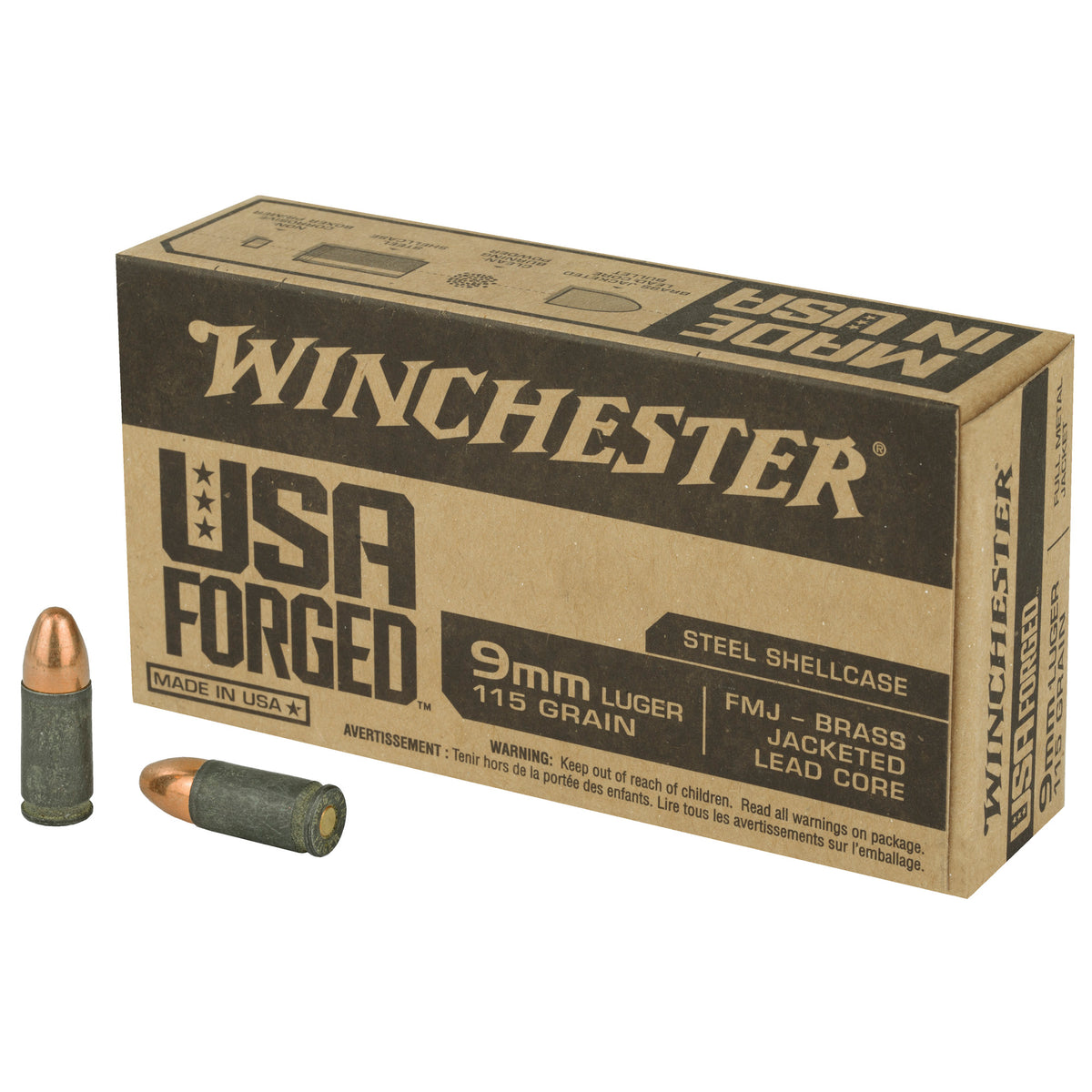 Winchester 9mm Luger/Parabellum WIN9SV USA Forged Full Metal Jacket FMJ 115 Grain
