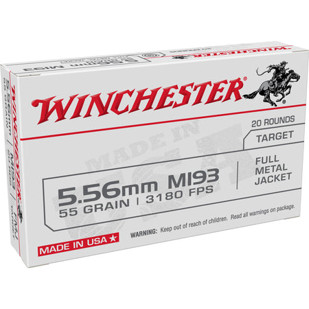 Winchester 5.56x45mm NATO WM193K USA M193 Full Metal Jacket Lead Core 55 Grain