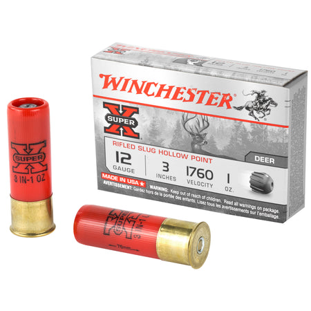 Winchester 12 Gauge X123RS15 Super X Rifled Slug Hollow Point 3" 1oz Rifled Slug