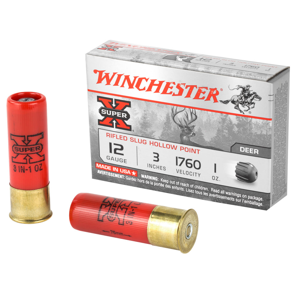 Winchester 12 Gauge X123RS15 Super X Rifled Slug Hollow Point 3" 1oz Rifled Slug