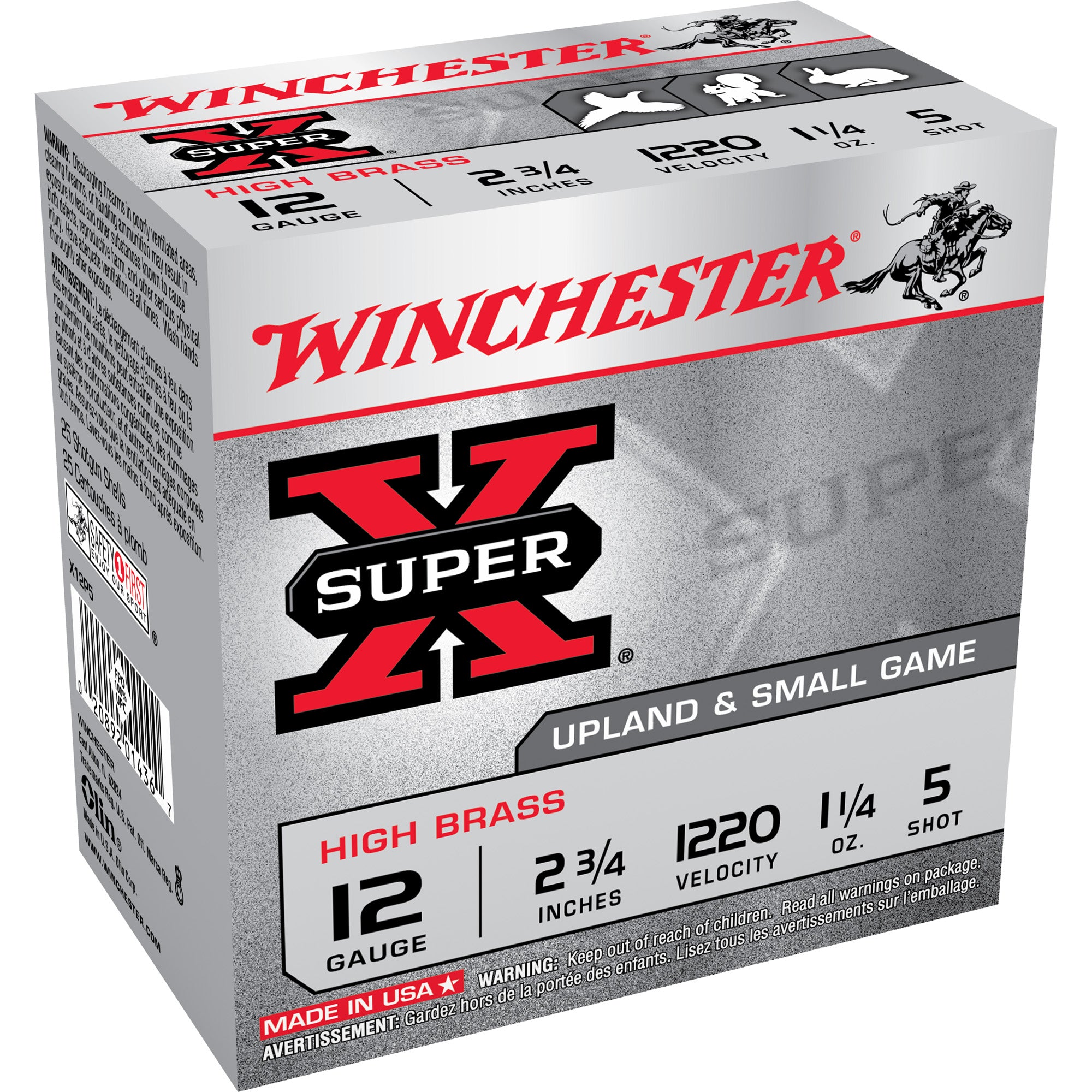 Winchester 12 Gauge X12P5 Super X Game Load 2.75" 1-1/4oz 5 Shot