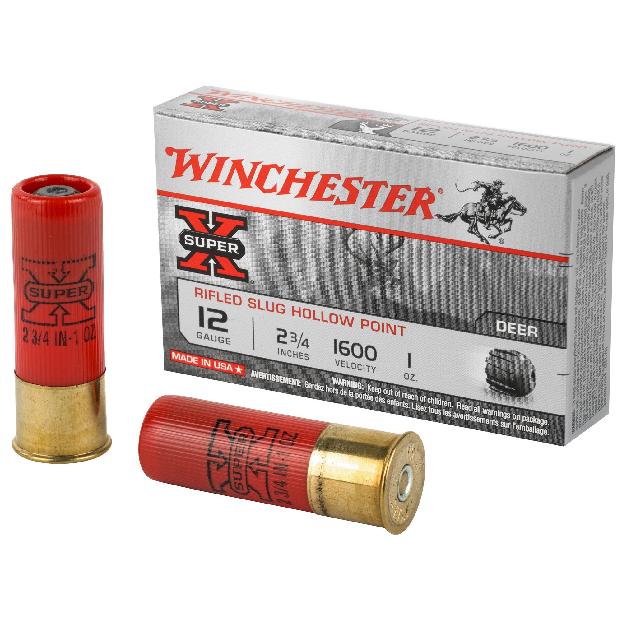 Winchester 12 Gauge X12RS15 Super X Slugs 2.75" 1oz Rifled Slug