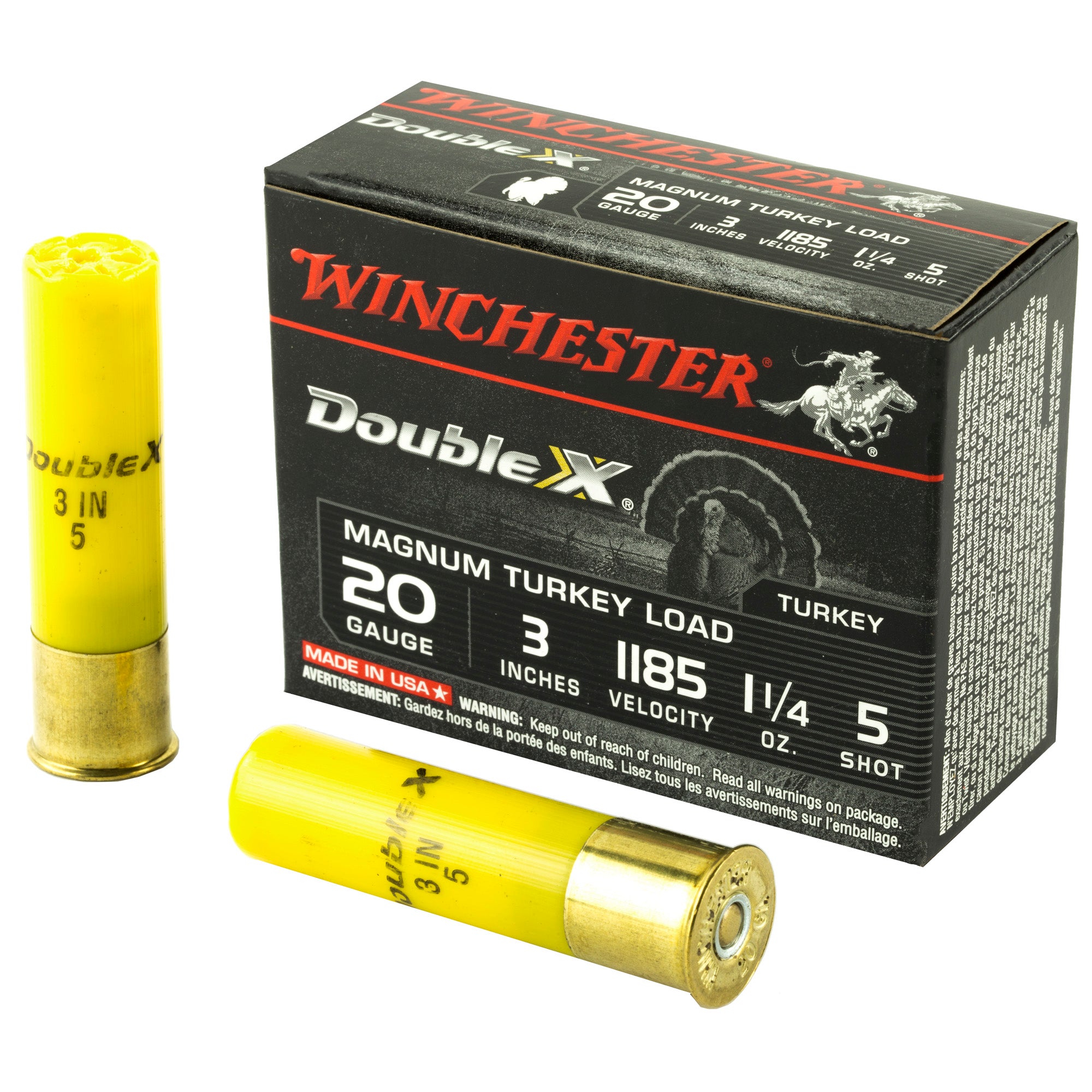 Winchester 20 Gauge X203XCT5 Double X Magnum 3" 1-1/4oz 5 Shot