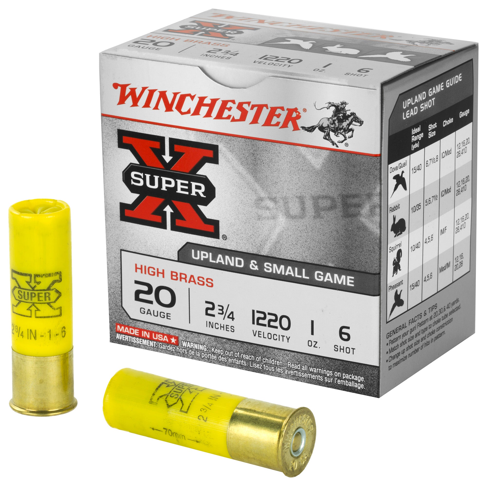 Winchester 20 Gauge X206 Super X Heavy Game Load 2.75" 1oz 6 Shot
