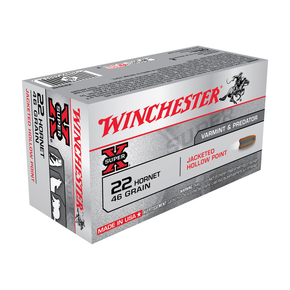 Winchester .22 Hornet X22H2 Super-X Jacketed Hollow Point JHP 46 Grain