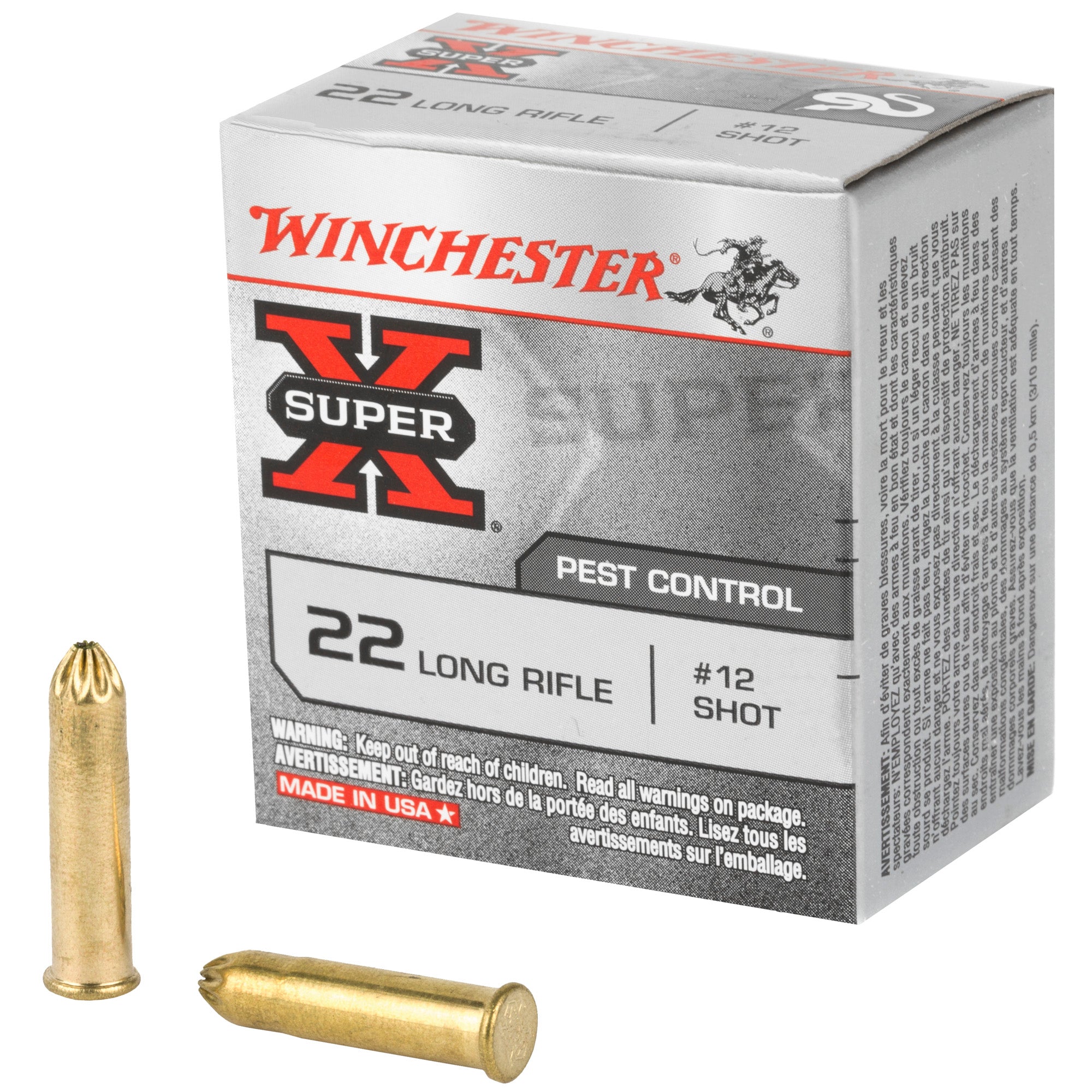 Winchester .22 Long Rifle X22LRS Super-X #12 Shot Shotshell 40 Grain