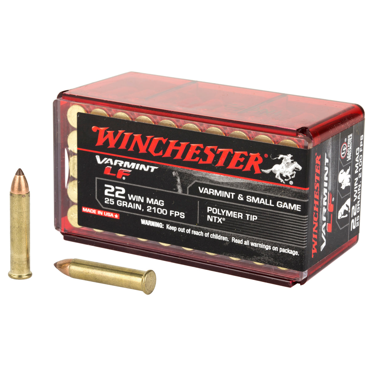 Winchester .22 WMR X22MHLF Varmint LF Lead Free Polymer Tip NTX 25 Grain