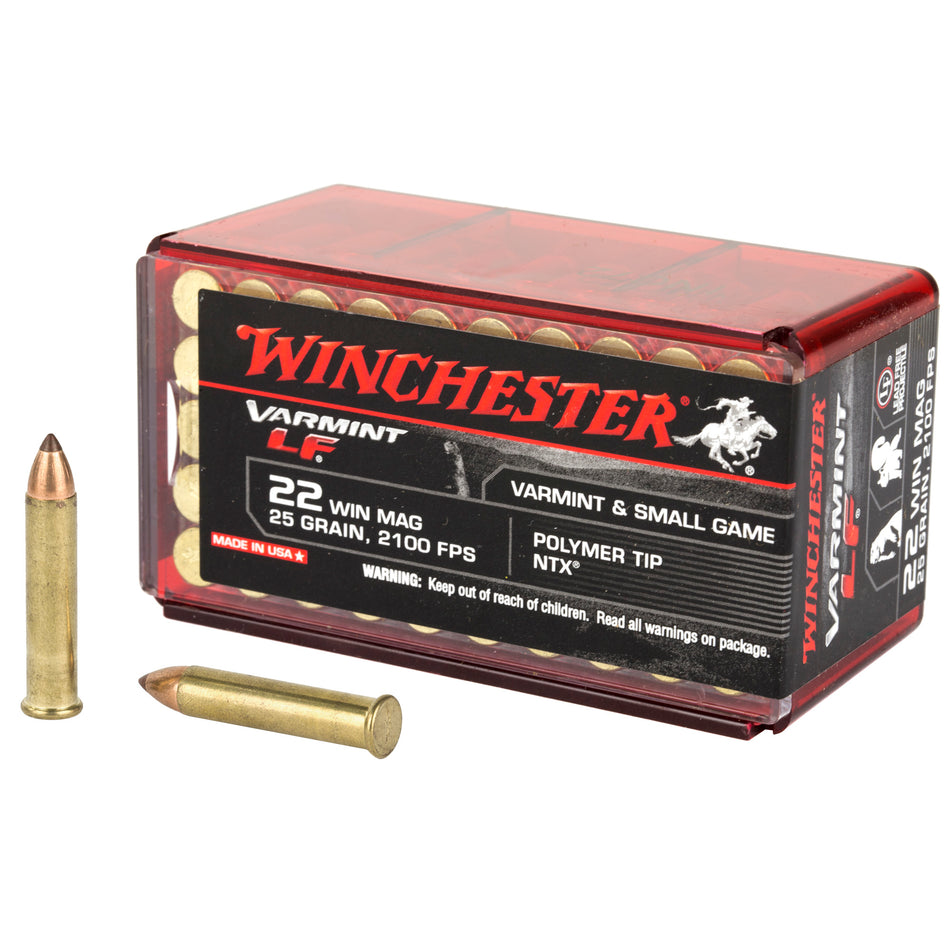 Winchester .22 WMR X22MHLF Varmint LF Lead Free Polymer Tip NTX 25 Grain