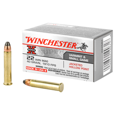 Winchester .22 WMR X22MH Super-X Jacketed Hollow Point JHP 40 Grain