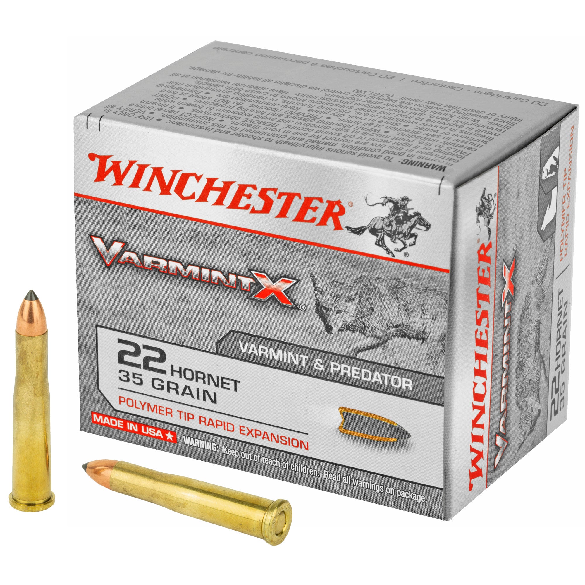 Winchester .22 Hornet X22P Varmint X Polymer Tip Rapid Expansion 35 Grain