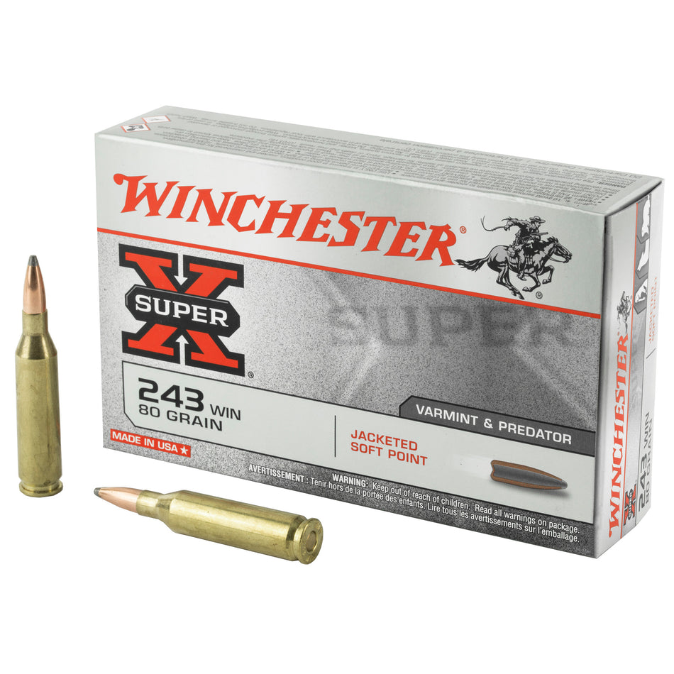 Winchester .243 Winchester X2431 Super-X Jacketed Soft Point JSP 80 Grain