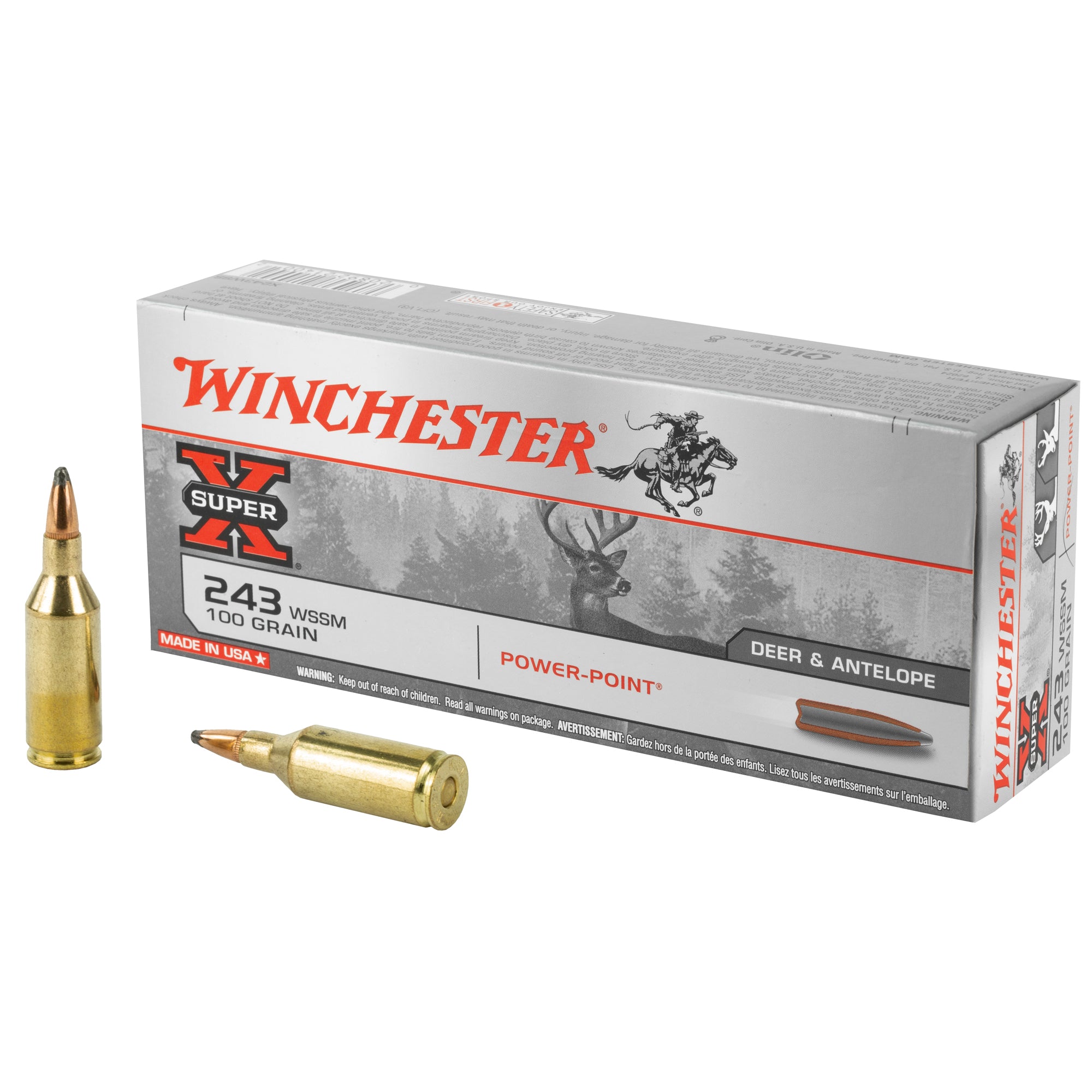 Winchester .243 WSSM X243WSS Super-X Power-Point 100 Grain