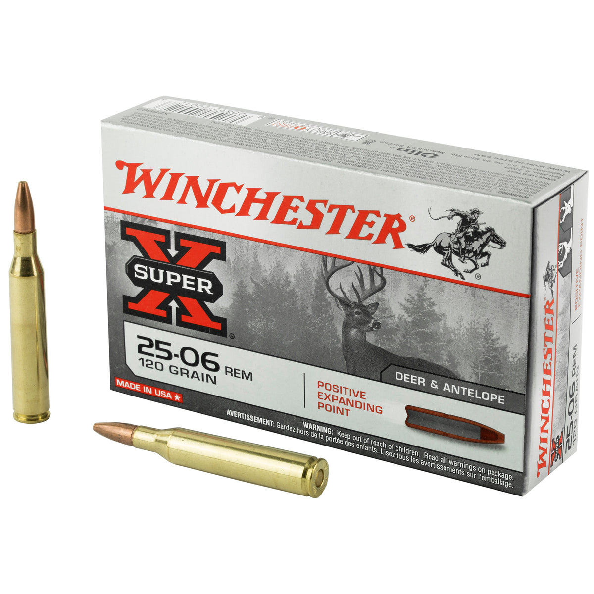 Winchester .25-06 Remington X25062 Super-X Positive Expanding Point 120 Grain