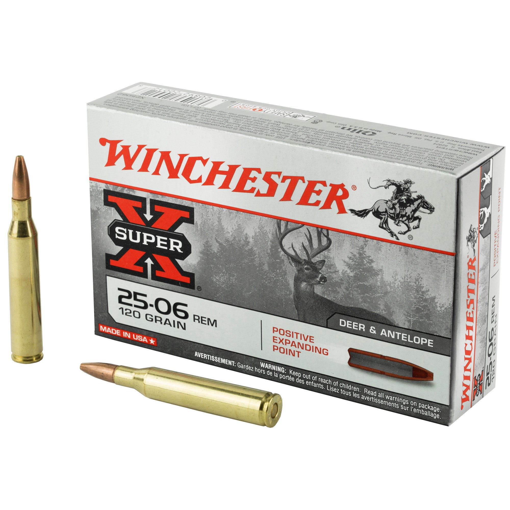 Winchester .25-06 Remington X25062 Super-X Positive Expanding Point 120 Grain