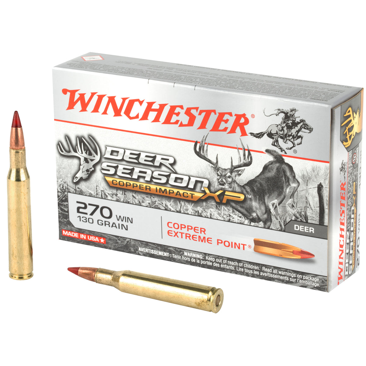Winchester .270 Winchester X270CLF Copper Impact Copper Extreme Point Lead-Free 130 Grain