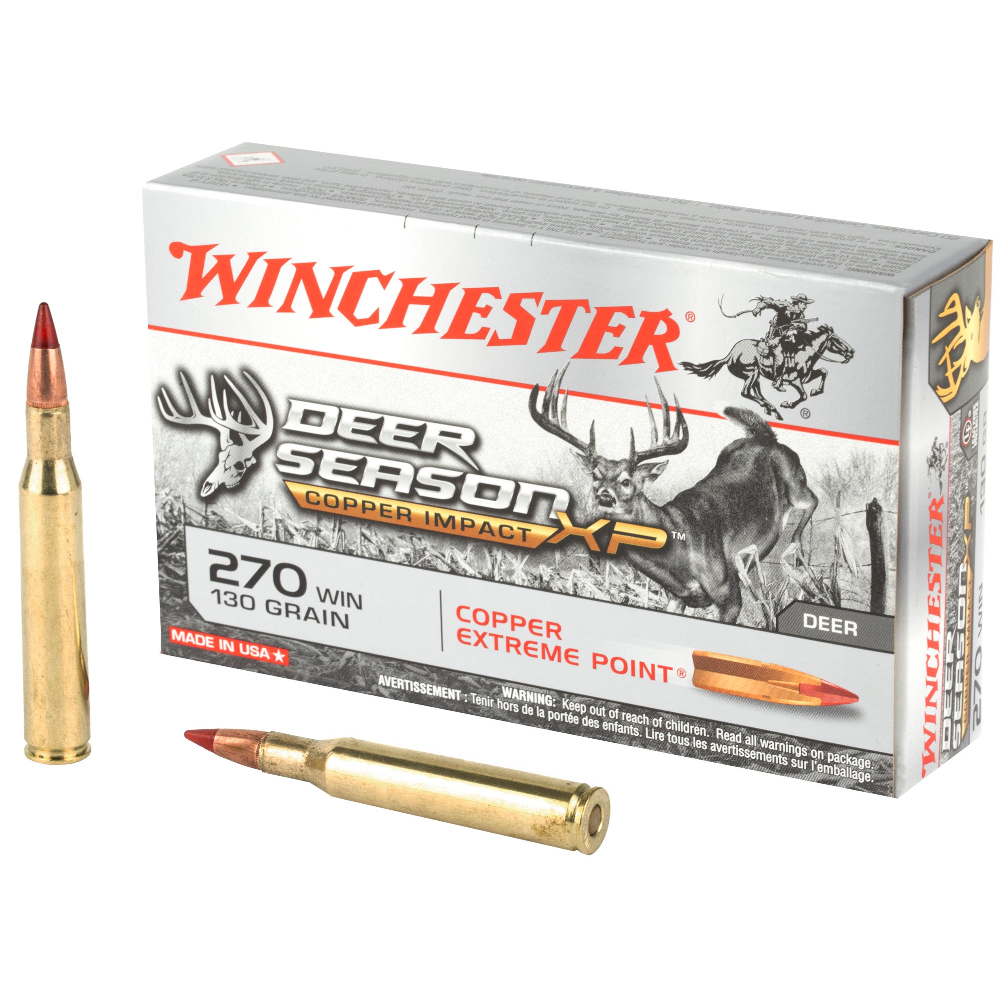 Winchester .270 Winchester X270CLF Copper Impact Copper Extreme Point Lead-Free 130 Grain