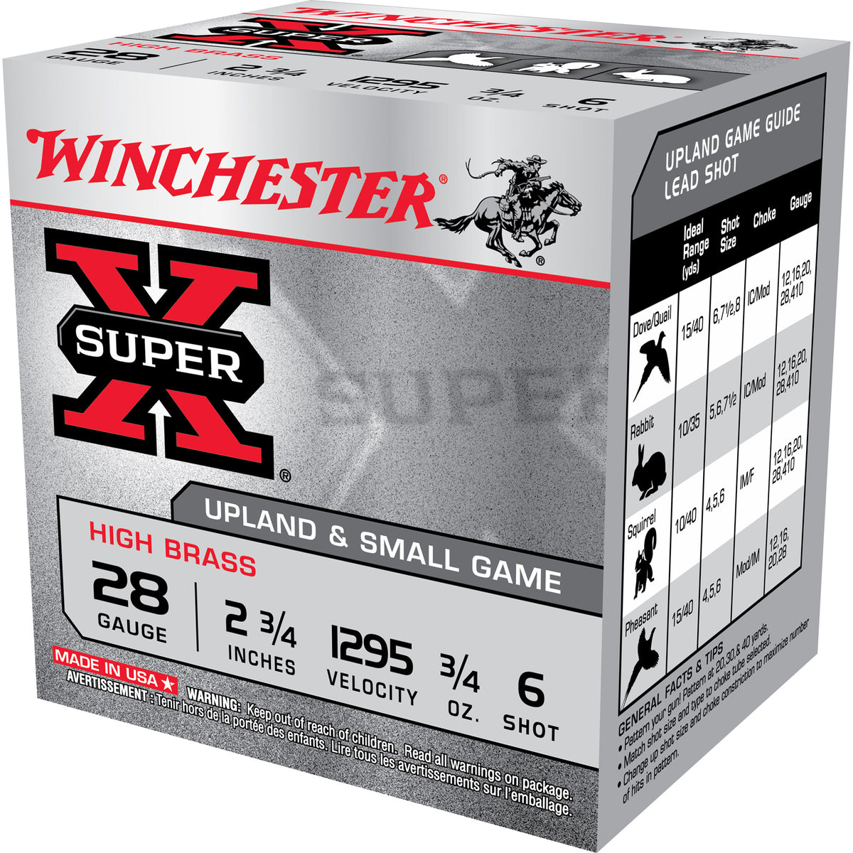 Winchester 28 Gauge WNX286 Super X Heavy Game Load 2.75" 3/4oz 6 Shot