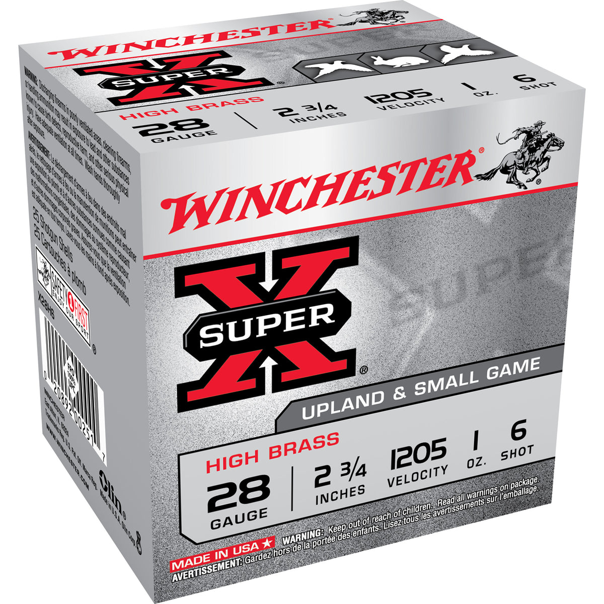 Winchester 28 Gauge X28H6 Super X Heavy Game Load 2.75" 1oz 6 Shot