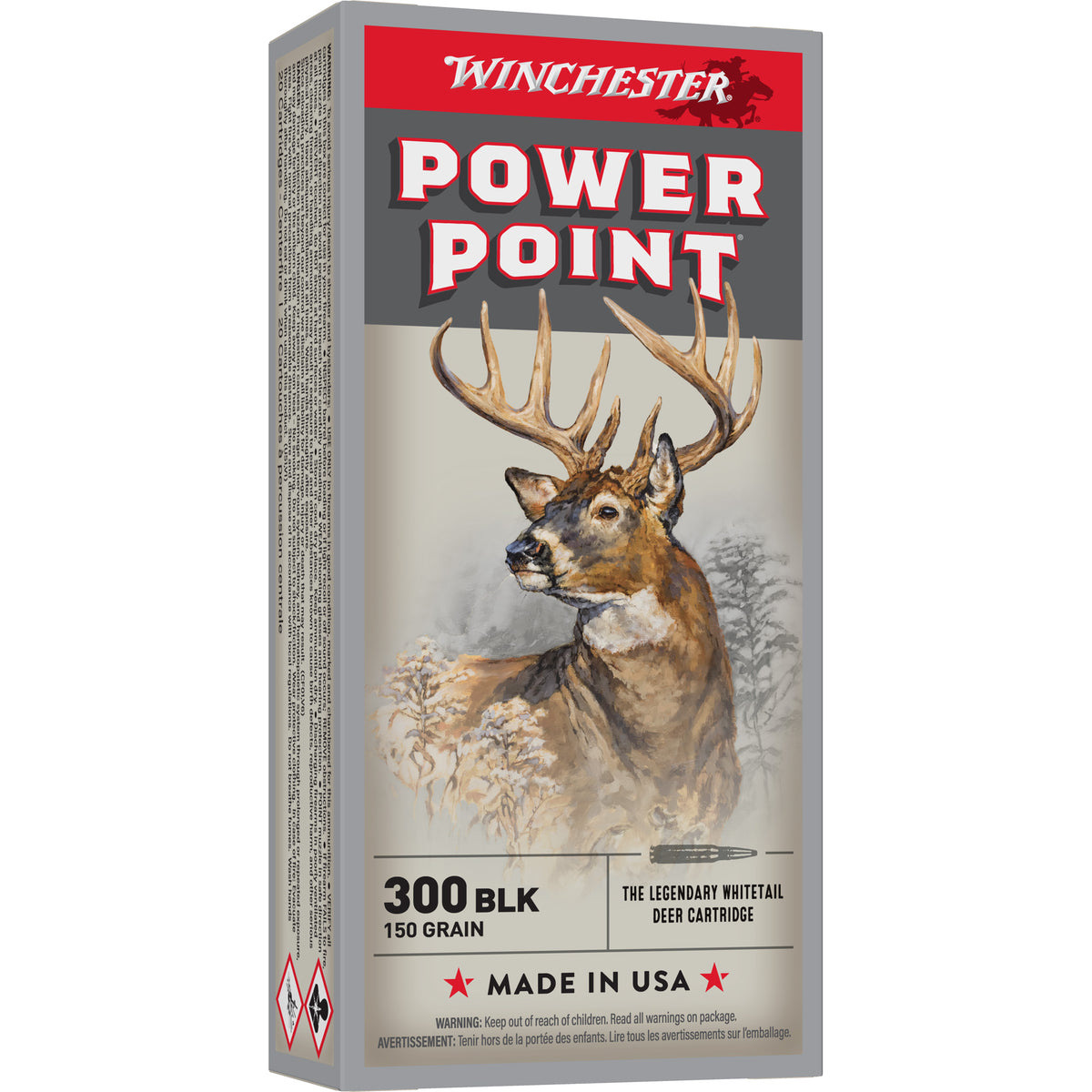 Winchester .300 AAC Blackout X300BLK Power Point Jacketed Soft Point JSP 150 Grain