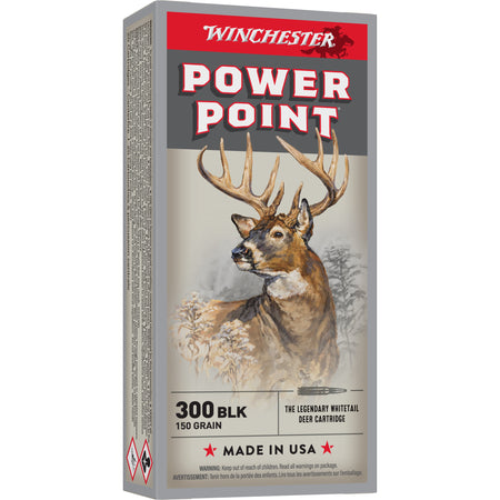 Winchester .300 AAC Blackout X300BLK Power Point Jacketed Soft Point JSP 150 Grain