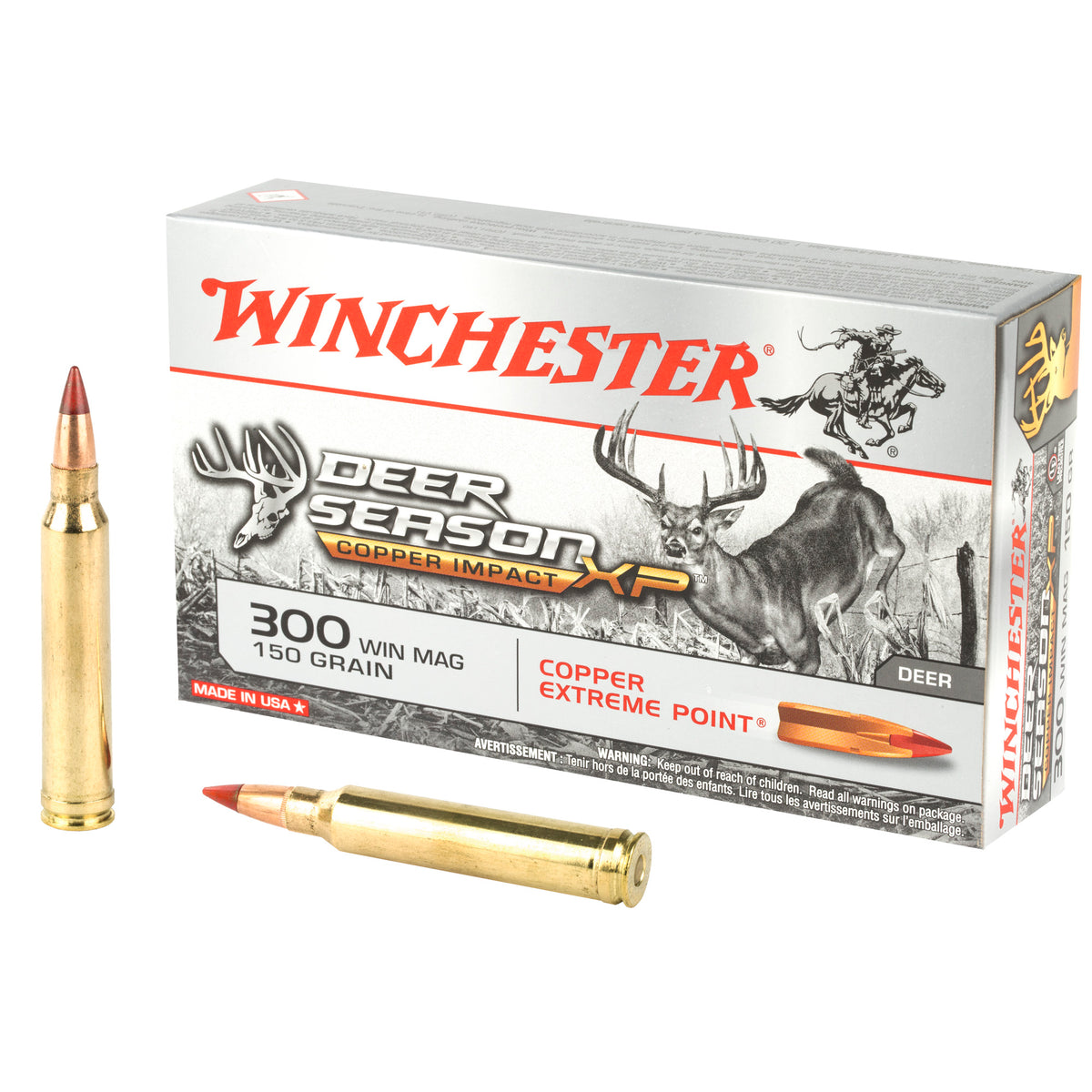 Winchester .300 Winchester Mag X300CLF Copper Impact Copper Extreme Point Lead-Free 150 Grain