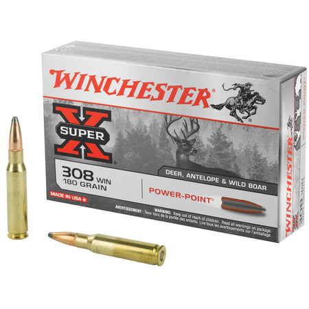 Winchester .308 Win / 7.62x51mm X3086 Super-X Power-Point Pointed Soft Point PSP 180 Grain