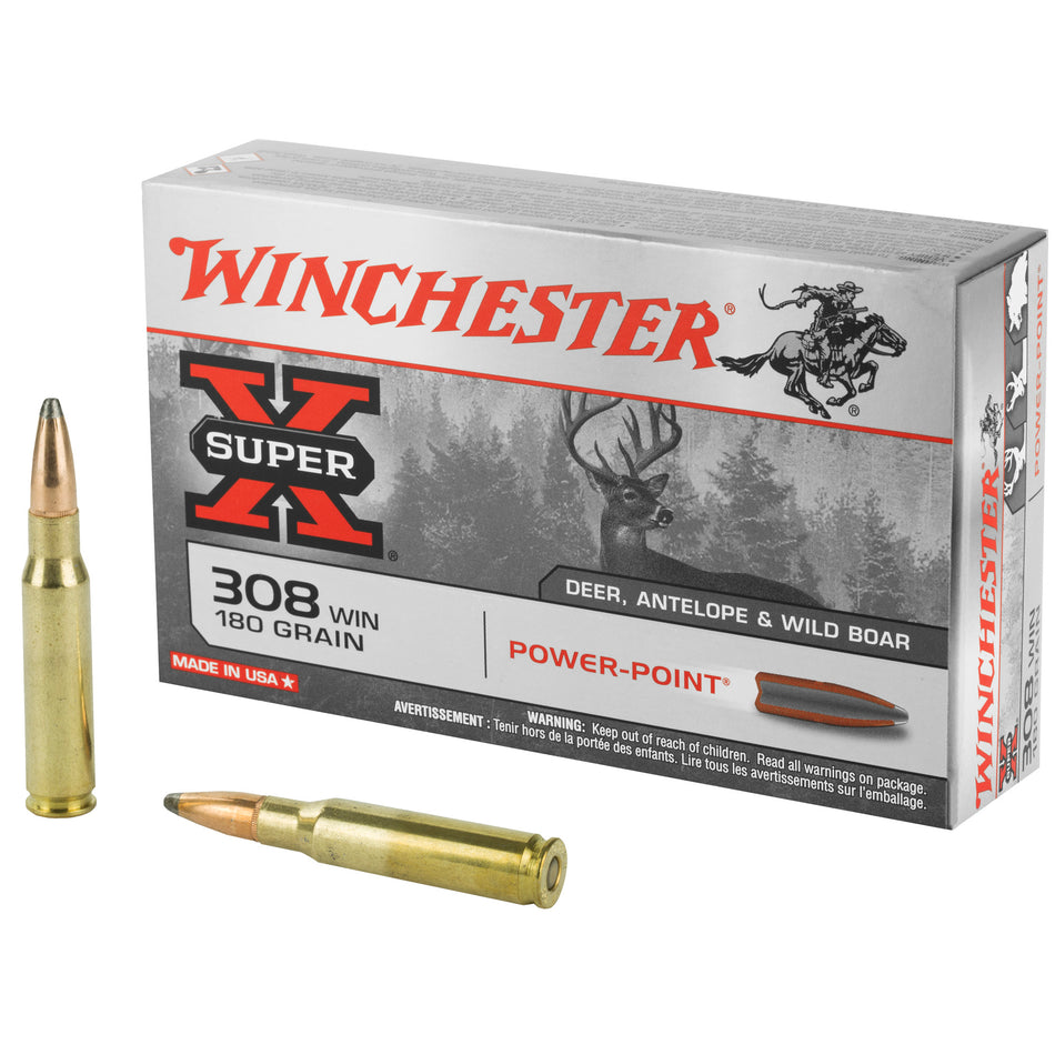 Winchester .308 Win / 7.62x51mm X3086 Super-X Power-Point Pointed Soft Point PSP 180 Grain