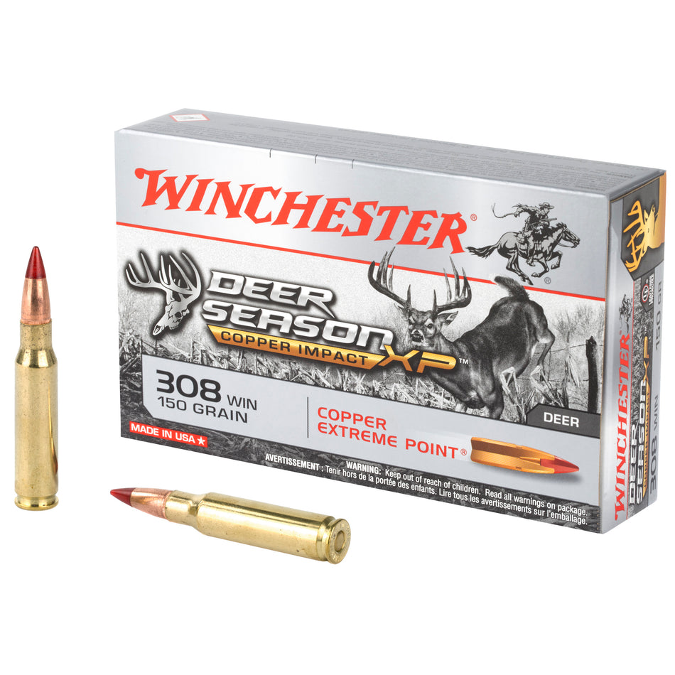 Winchester .308 Win / 7.62x51mm X308CLF Copper Impact Copper Extreme Point Lead-Free 150 Grain