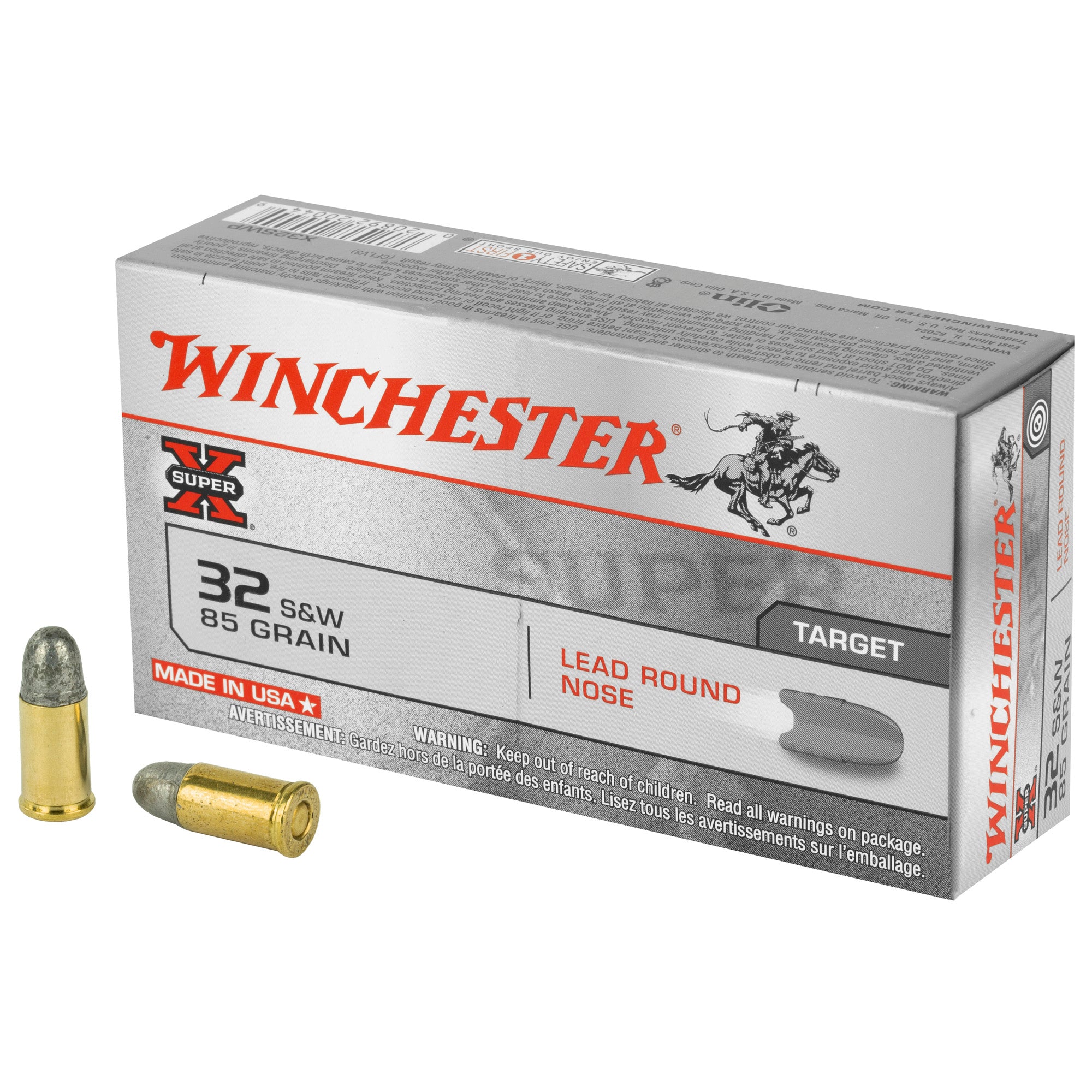 Winchester .32 S&W Long X32SWP SUPER-X Lead Round Nose LRN 85 Grain