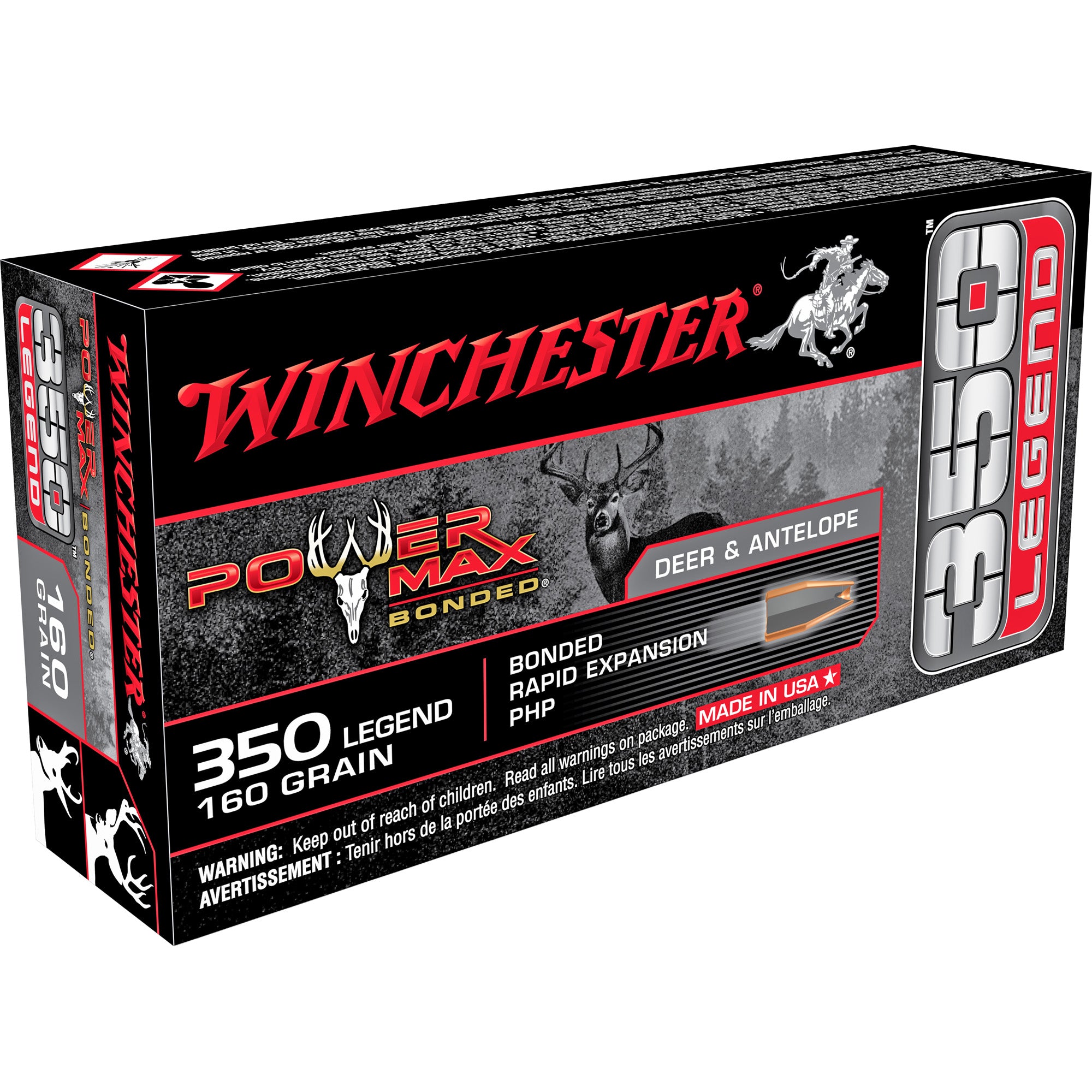 Winchester .350 Legend X3501BP Power Max Bonded Bonded Rapid Expansion PHP 160 Grain
