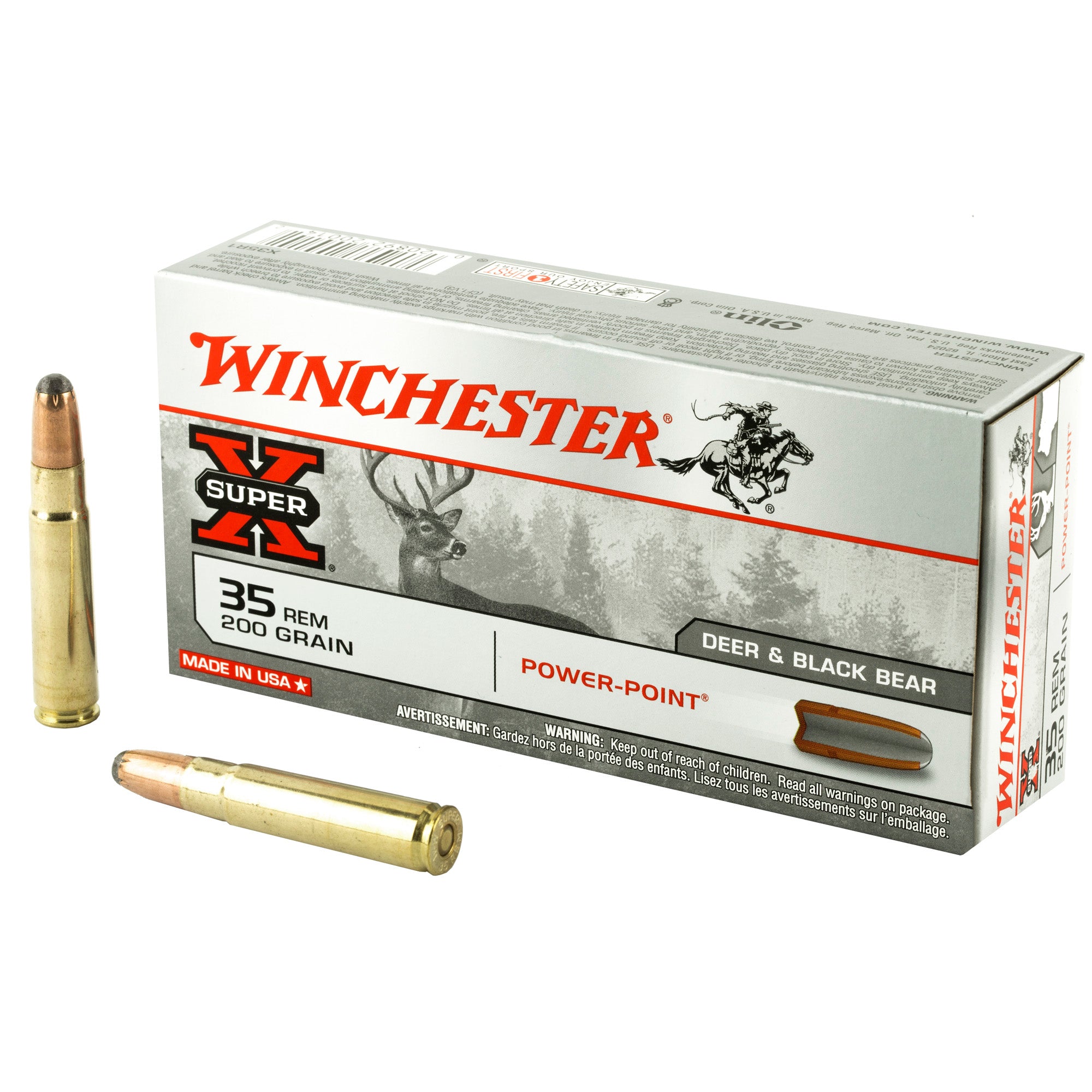 Winchester .35 Remington X35R1 Super-X Power-Point Pointed Soft Point PSP 200 Grain
