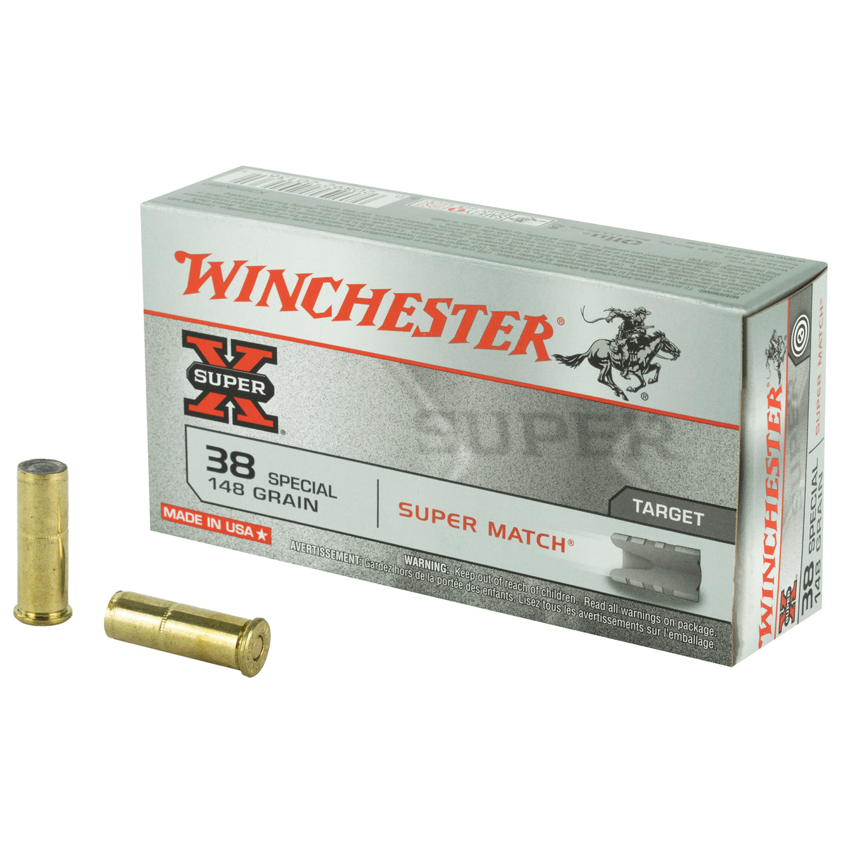Winchester .38 Special X38SMRP Super-X Super Match Lead Semi-Wadcutter 148 Grain