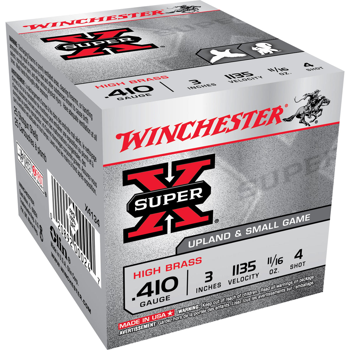 Winchester .410 Bore X4134 Super X Heavy Game Load 3" 11/16oz 4 Shot