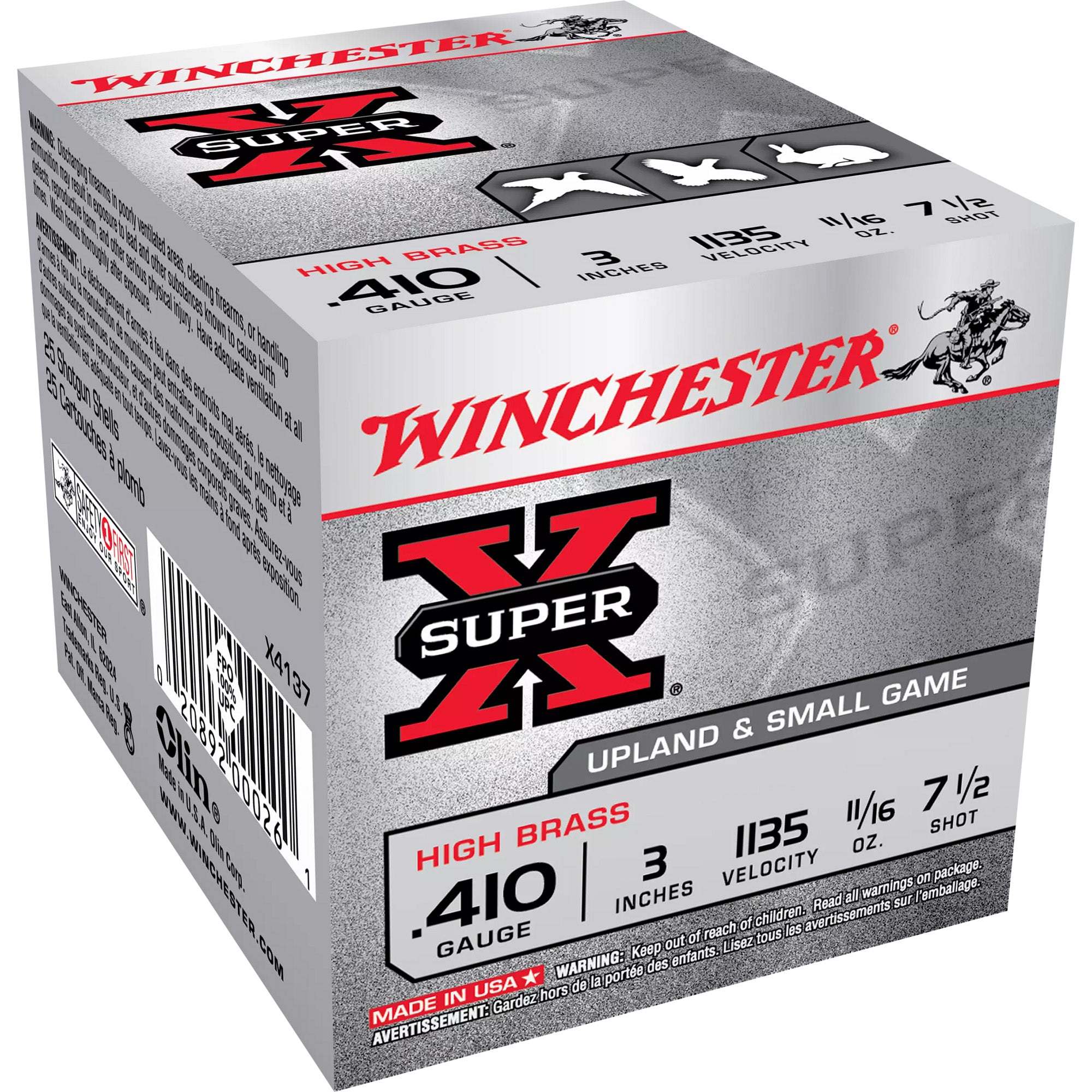 Winchester .410 Bore X4137 Super X Heavy Game Load 3" 11/16oz 7.5 Shot