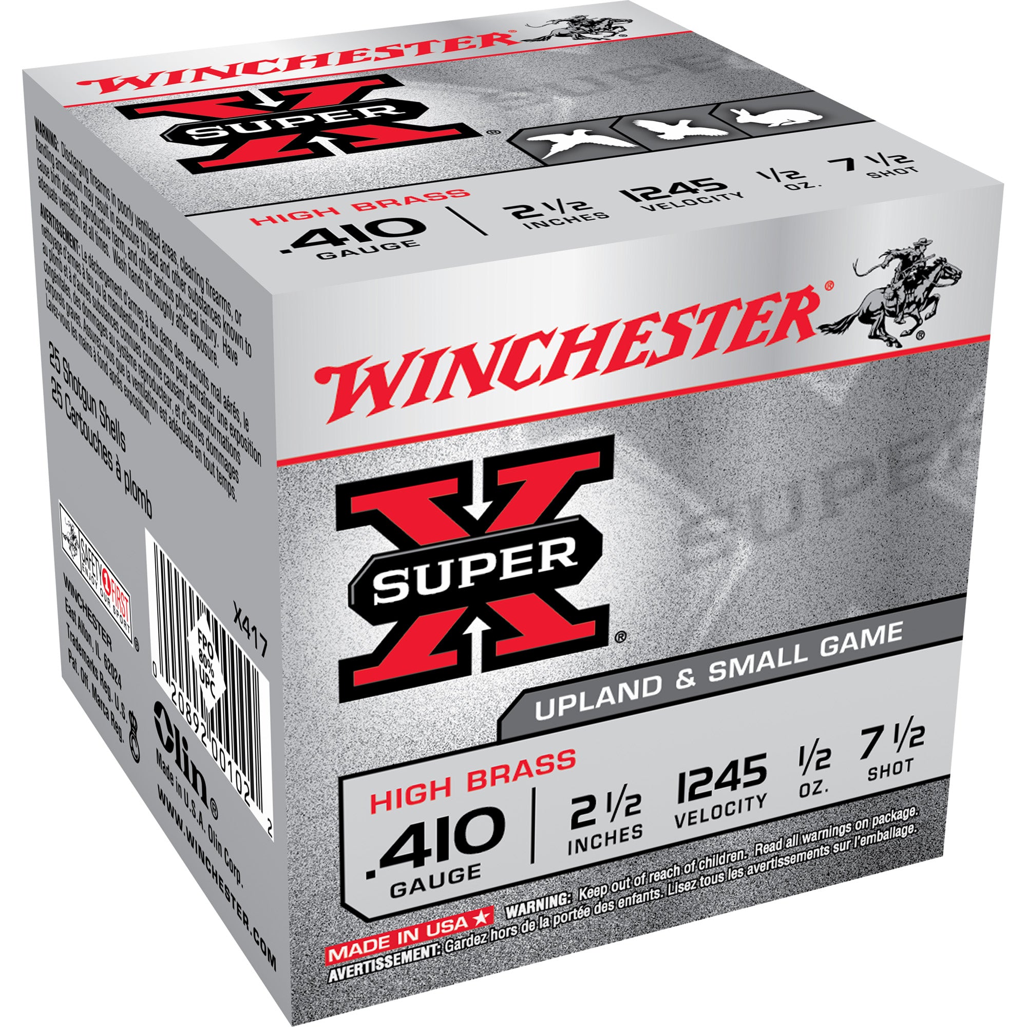 Winchester .410 Bore X417 Super X Heavy Game Load 2.5" 1/2oz Shotshell