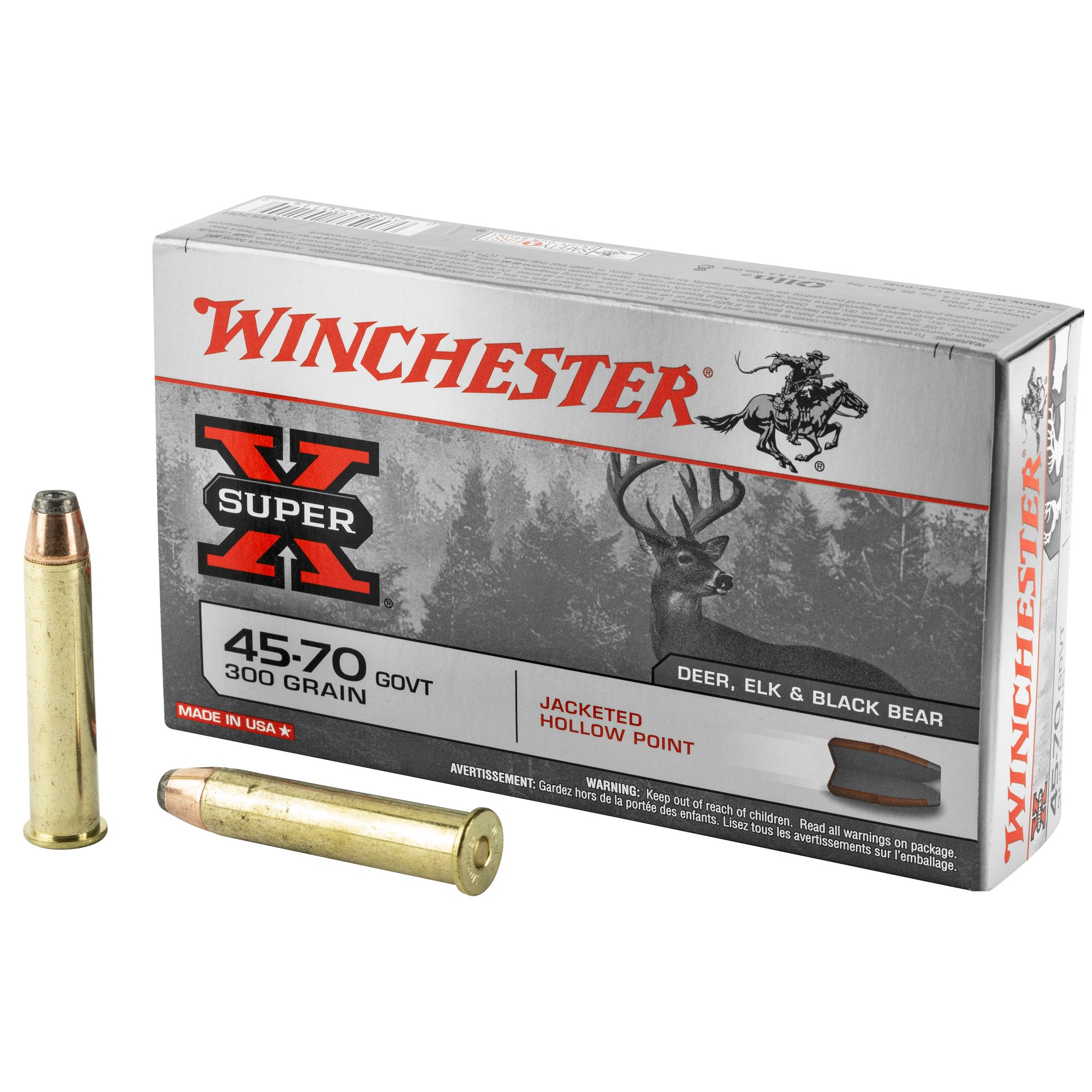 Winchester .45-70 Government X4570H Super-X Jacketed Hollow Point JHP 300 Grain
