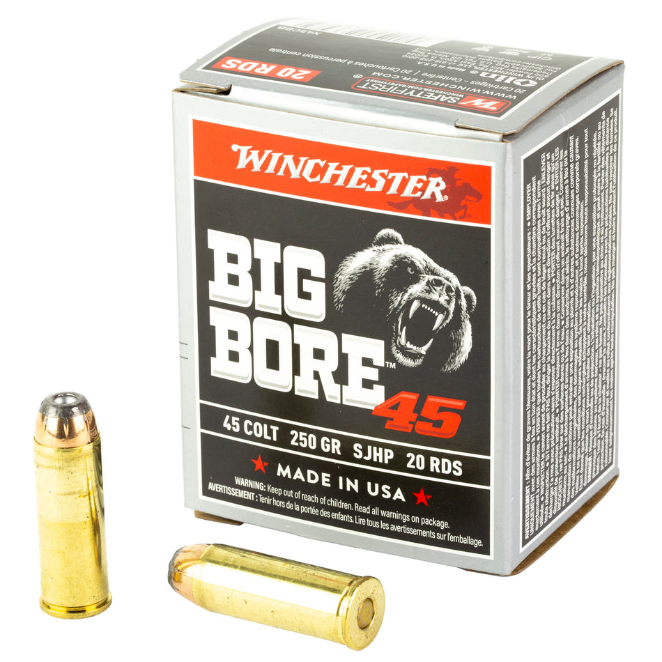 Winchester .45 Long Colt X45CBB Big Bore Semi Jacketed Hollow Point HP 250 Grain