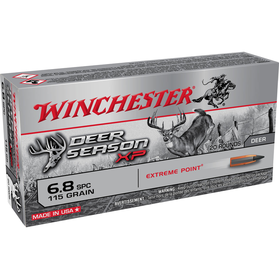 Winchester 6.8 Remington SPC X68SPCDS Deer Season XP Extreme Point 115 Grain