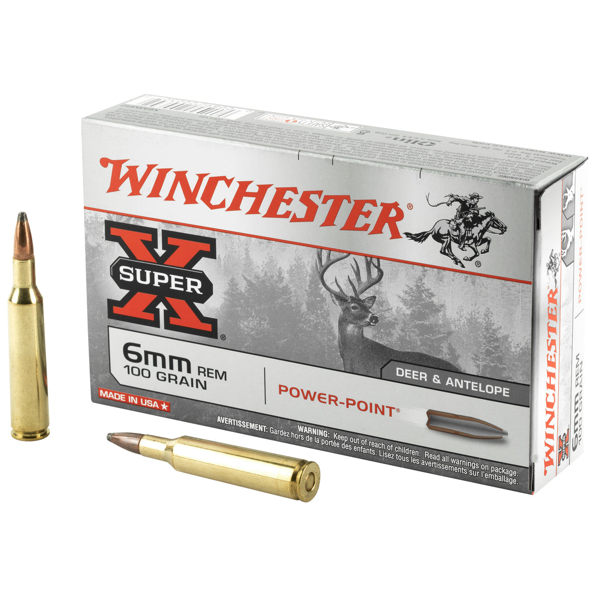 Winchester 6mm Remington X6MMR2 Super-X Power-Point 100 Grain