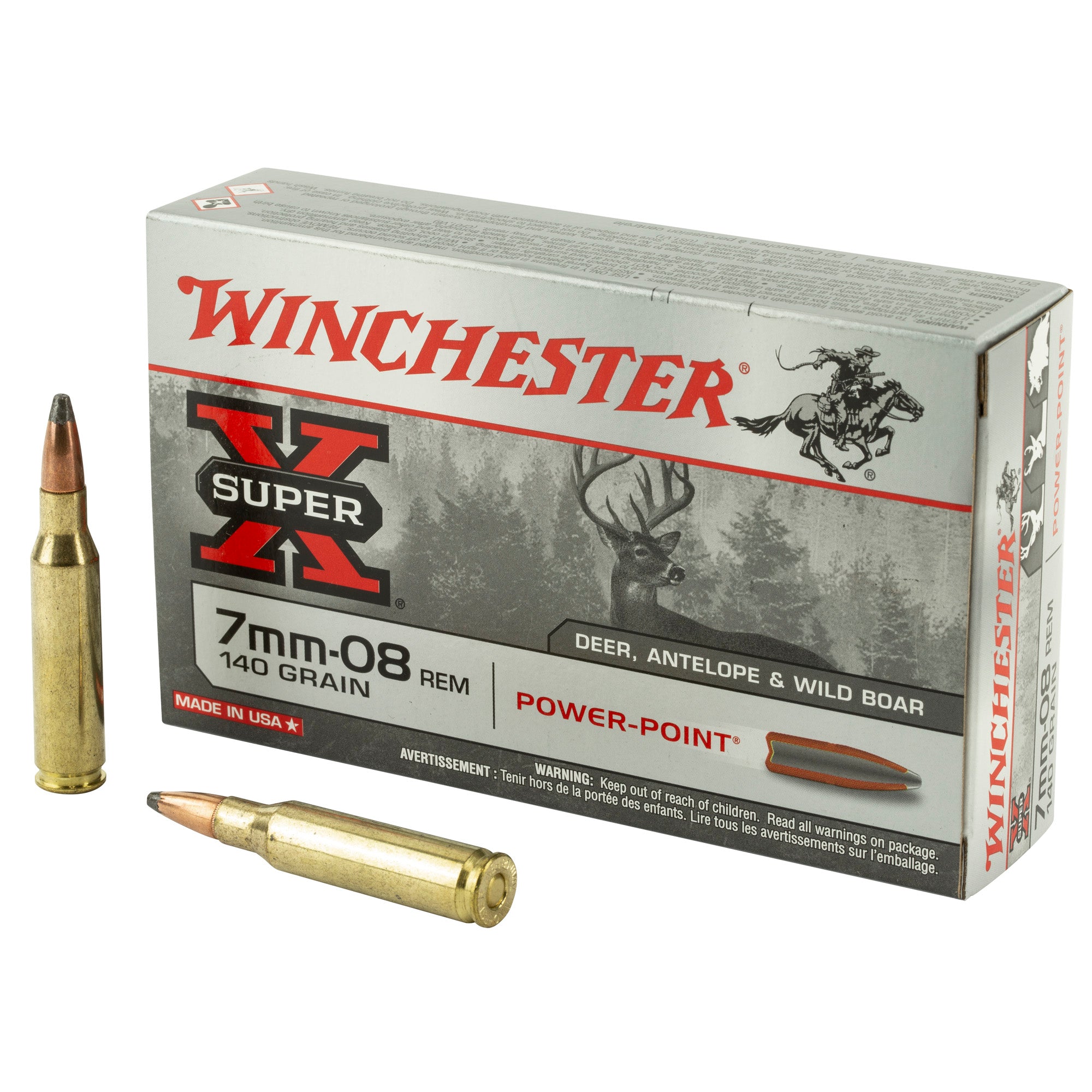 Winchester 7mm-08 Remington X708 Super-X Power-Point Pointed Soft Point PSP 140 Grain