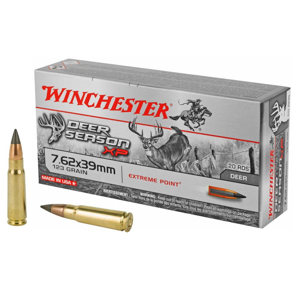 Winchester 7.62x39mm X76239DS Deer Season XP Extreme Point 123 Grain